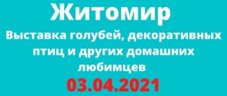 Выставка голубей, декоративных птиц и других домашних любимцев 03.04.2021 Житомир