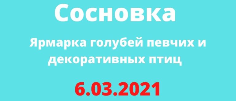 Ярмарка голубей певчих и декоративных птиц Сосновка 6.03.2021